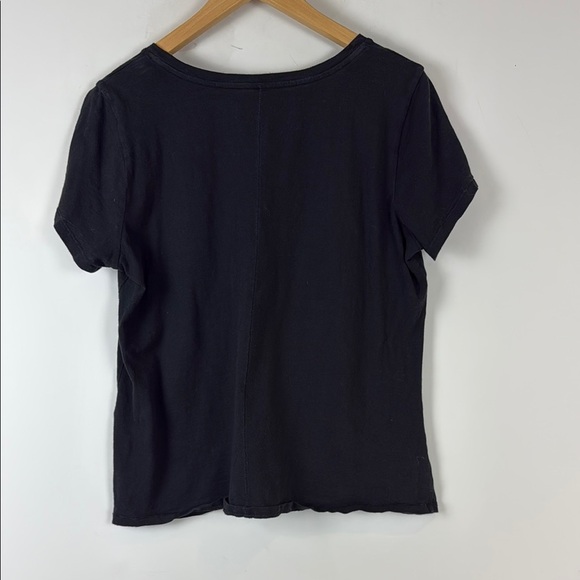 Eileen Fisher Black Fitted Cuffed Sleeve T-Shirt - Picture 3 of 6